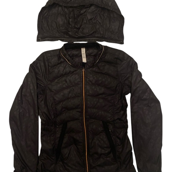 Lululemon Spring Fling Puffy Goose Down Windbreaker Black Ruffle Jacket - Picture 4 of 4